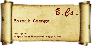 Bozsik Csenge névjegykártya